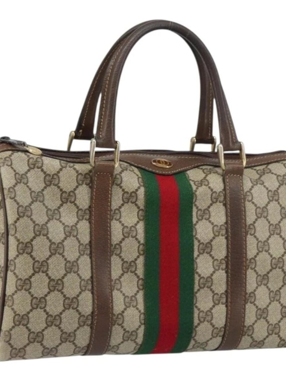 GUCCI GG Supreme Web Sherry Line Hand Bag PVC Beige Gold 24 012 3842 Auth 161028 - Picture 2 of 16